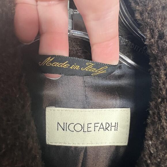 Nicole Farhi Coat Womens 6 Alpaca Wool Mohair Blend Double Breasted Made Italy - Picture 4 of 14